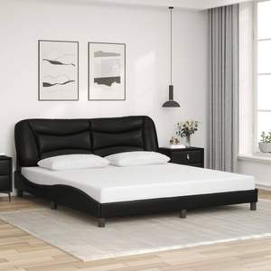 Cadre de lit Hvar noir 72"x83.9" avec éclairage LED, style moderne, sans matelas - Product Image 4