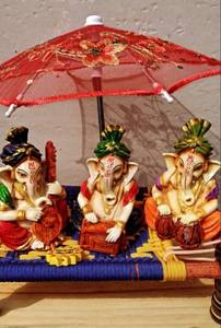 Estatua de Ganesha Art Deco de Piedra Musical para Diwali, Bodas, Cumpleaños, Pascua y Otras Ocasiones - Product Image 3