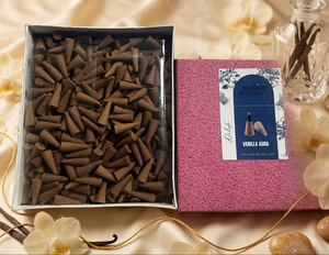 Vanilla Aura Eco-Friendly Long-lasting <b>Cone</b> <b>Incense</b> Sticks Frankincense Sandalwood Essential Oils for Home Yoga Spa Aromatherapy - Product Image 1