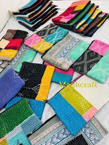 Premium Multi-Functional Cotton Kantha Embroidered Pouch Lightweight & Eco Friendly Pouch With Zipper Closure Wholesale Export - Product Image 4