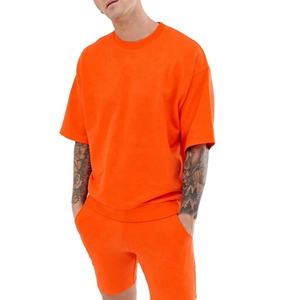 <b>Men's</b> Polyester/Cotton Breathable Track Suit High Quality Casual 2-Piece Sports Set Logo <b>Jogging</b> Gym <b>Shorts</b> T-Shirts Summer - Product Image 2