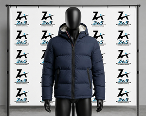 Fashion Stand Collar <b>Waterproof</b> Eco-Friendly Men's Clothing Zipper Closure Canvas Puffer <b>Jacket</b> <b>Winter</b> Streetwear Puffer <b>Jacket</b> - Product Image 3