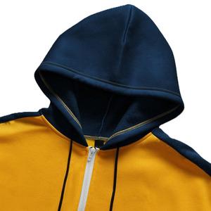 Heavyweight Loose Fit Men's Hoodies Contrast Panel <b>Tracksuit</b> Custom Zip Up Streetwear Cotton Sweatshirt Wholesale Factory USA - Product Image 5