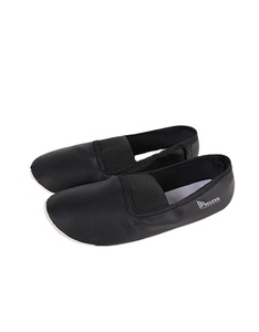 Chaussures de danse en cuir noir à enfiler, semelle souple, sangle élastique, légères, pour femmes et filles, entraînement et pratique - Product Image 3
