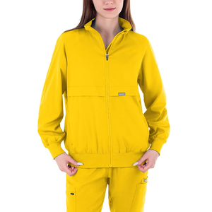 Ensembles d'uniformes médicaux personnalisés pour infirmières, ensembles de blouses et pantalons de jogging tendance pour femmes, vestes en spandex avec fermeture éclair - Product Image 1