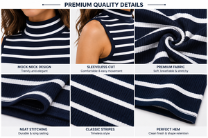 Women Ribbed Knit <b>Vest</b> Women's <b>Lace</b> <b>Trim</b> Turtleneck Tank <b>Top</b> 95% Cotton 5% Spandex Sleeveless Front Casual Summer Basic - Product Image 3