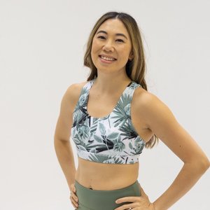 Conjunto Deportivo de Punto para Mujer, Estampado Floral, Top Corto Verde Oliva, Leggings de Cintura Alta, Ropa Deportiva para Primavera/Verano - Product Image 5