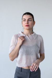 Polo court tie-dye pour femme, manches courtes, coupe classique, en coton Oxford, décontracté, pour le printemps et l'été - Product Image 2