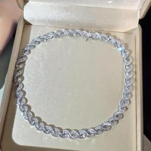 Chaîne cubaine à maillons baguette sertis de diamants, Collier Hip Hop pour homme, Chaîne ras-du-cou scintillante, Bijou lourd de rappeur, Cadeau - Product Image 1