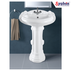Special Offer on Ultimate Quality Luxurious Style White Ceramic Hand Wash <b>Basin</b> with Pedestal at Discounted Market Price - Product Image 1