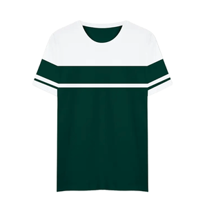 Customized Design Short Sleeve Regular Fit <b>White</b> T-shirt With Black Chest Panel 100% Cotton Streetwear T-shirts For Men - Product Image 3