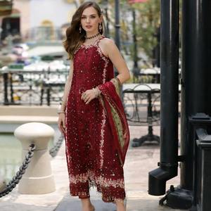 Formal Wear Embroidered Lawn Suit Pakistani Ethnic <b>Dress</b> for Women Stylish Dupatta Unstiched Wrinkle Free Quick Dry Wedding - Product Image 1