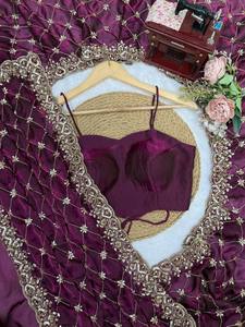TENNECY <b>Women</b> Traditional Ethnic Heavy Silk Floor-Length Beds Work Reversible Stretchable Quick Dry Wrinkle Free <b>Saree</b> All - Product Image 6