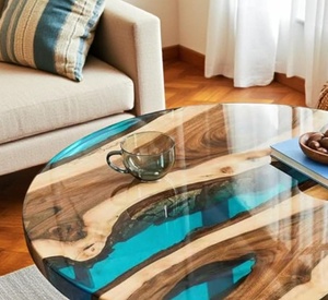 <b>Epoxy</b> <b>Table</b> River <b>Table</b> <b>Coffee</b> <b>Table</b> Wooden <b>Coffee</b> <b>Table</b> Ocean Blue Resin <b>Table</b> Handmade Furniture Live Edge <b>Table</b> Rustic - Product Image 2