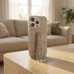 Beaded Tassel <b>Phone</b> Cover Case Luxury Sparkle Seed Bead Cover luxury Shiny Silver Glass Seed Bead Embroidery Cover At Best Price - Product Image 2
