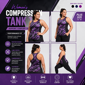 Women Fitness Tank Top Plus Size Muscle Support Compression <b>Singlet</b> Top Custom Printed Sleeveless Yoga Tee Gym Training Tank Top - Product Image 4