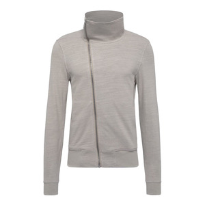 Sweat-shirt à col roulé zippé en tricot gris pour homme, coupe classique, couleur unie, style minimaliste, vêtement d'automne - Product Image 4