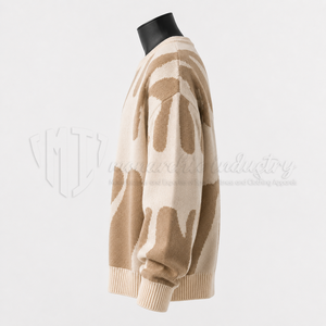 Suéter de punto extragrande para hombre con patrón jacquard, cuello redondo, estilo urbano, jersey informal, venta al por mayor - Product Image 5