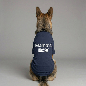 Camiseta de algodón premium para perro con cuello redondo en color azul marino oscuro, tela suave, cómoda y duradera, ropa premium para mascotas. - Product Image 1