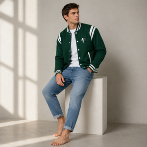 Veste varsity pour homme conçue pour une polyvalence mode, offrant un confort supérieur et un look athlétique pour les garde-robes décontractées modernes. - Product Image 5