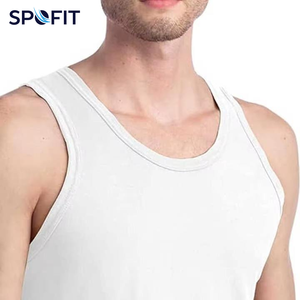 Chaleco Deportivo Personalizado para Hombre, 100% Algodón, Transpirable, Cuello Redondo, con Capucha, Sin Mangas, para Gimnasio, Entrenamiento, Fitness, OEM Privado - Product Image 6