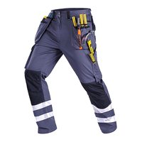 Pantalones de Trabajo de Seguridad Transpirables de Alta Visibilidad al por Mayor, Unisex, con Múltiples Bolsillos, de Algodón Elástico y Spandex de Alta Calidad