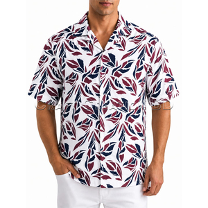 Camisas Hawaianas al por Mayor para Hombre, Camisas de Playa con Cuello Camp Collar y Estampado Floral Tropical, Excedente de Fábrica de Bangladesh, Pedido de Exportación Cancelado, Venta al por Mayor - Product Image 1