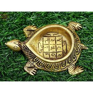 Fait à la main 4 pouces petite tortue Diya Lo Shu article en laiton pour Magic Square Home Decor fabriqué en Inde - Product Image 3