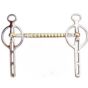 Mors de cheval en acier inoxydable avec bouche torsadée et design à maillons de chaîne pour l'équitation, mors en argent allemand - Product Image 3