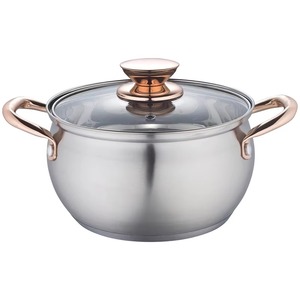 Casserole en acier inoxydable de qualité supérieure, élégante, pour le stockage des aliments, de forme ronde, en métal. - Product Image 1