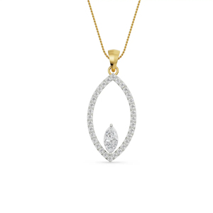 Collier pendentif en or plaqué pour femmes, diamant taillé en marquise, forme goutte d'eau, chaîne torsadée de luxe, à porter au quotidien - Product Image 1