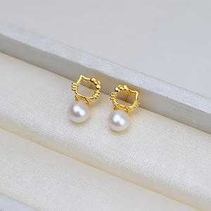 Juego de Accesorios de Joyería DIY con Colgante de Gato KITTY de Plata S925, Pendientes Personalizados con Cabeza de Gato y Perlas 1328 - Product Image 4