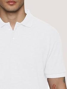 Camiseta polo de algodón de verano, blanca, con cuello liso, informal, al por mayor, para campañas promocionales. - Product Image 3