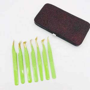 Pinces à cils personnalisées couleur sur mesure, emballage personnalisé pour boîte de pinces à cils, pinces à cils volume à pointe en fibre marque privée - Product Image 1