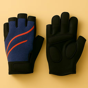 Gants de cyclisme en cuir demi-doigts, antidérapants, respirants, légers, avec sangle de poignet réglable, emballage personnalisé, fabriqués au Pakistan - Product Image 6