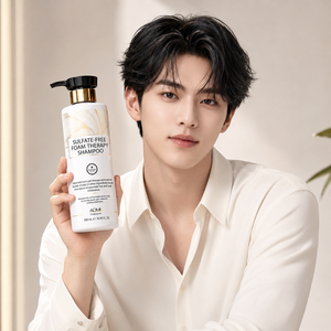 Champú Terapéutico en Espuma Sin Sulfatos AOMI 500ml Hidratante Para Todo Tipo de Cabello Hombres Adultos - Product Image 1