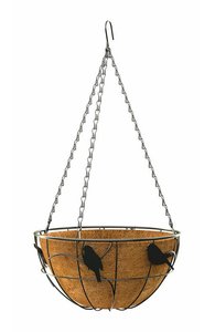 Rustic Chic Hanging Metal Planter <b>Basket</b> with Elegant Leaf Embossed Detailing <b>for</b> Home Garden Decoration - Product Image 2