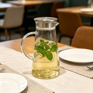 Lightweight Glass Water Jug Comfortable Grip Spill Resistant Lid Eco-Friendly BPA Free 1.8L <b>Large</b> Capacity for Indoor/Outdoor - Product Image 6