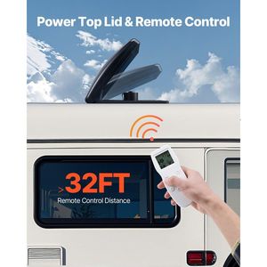 Ventilatore da Tetto per Camper da 14 Pollici con 10 Velocità Reversibili e Potente Motore DC Integrato da 12V con Telecomando - Componente Superiore L - Product Image 4