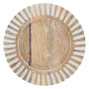 Round Wooden <b>Charger</b> <b>Plate</b> With White <b>Beaded</b> Edge Handmade Modern Decorative Dish Party Tableware - Product Image 5