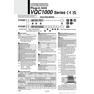 Colector de neumáticos SMC Pneumatics, piezas neumáticas de VV5QC11-06C6SD0 - Product Image 1