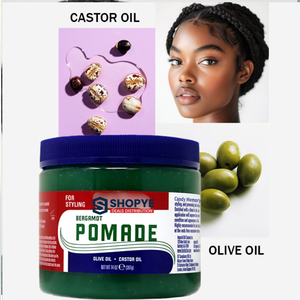 Hot Sale Bergamot Hair Pomade with Olive & Castor Oil Strong Hold High Shine for Waves <b>Braids</b> All Hair Types - Product Image 4