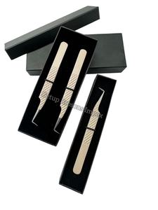 Ensemble de pinces professionnelles pour extensions de cils couleur nude en acier inoxydable antistatique à pointe fine pour application de volume et isolation des cils - Product Image 6