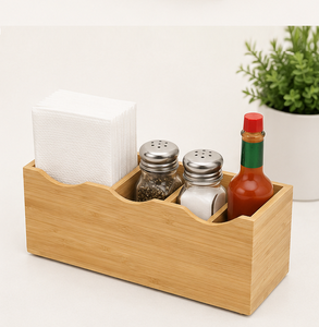 Premium Eco-Friendly 3-Compartment Cutlery Holder Natural Wood Silverware <b>Caddy</b> & Utensil Organizer For <b>Kitchen</b> Countertop - Product Image 4