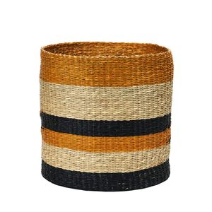 ตะกร้าใส่ผ้าหญ้าทะเลลายบล็อกสีตะกร้าใส่ผ้าซักด้วยมือ - Product Image 2