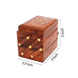 Boîte à bijoux en bois de Sheesham artisanal avec incrustations - Prix de gros B2B - Product Image 4