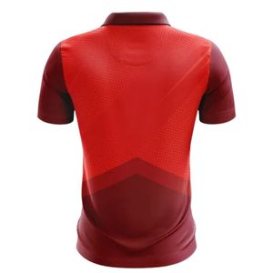 Maillot de cricket rouge pour homme, col polo, chemise d'équipe athlétique, vêtements de sport légers, uniforme respirant, entraînement, match, compétition - Product Image 2