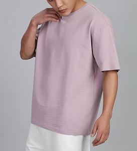 Camisetas para hombre con MOQ bajo, 100% algodón grueso de 350 GSM, diseño de logotipo personalizado, cuello redondo acanalado, hombros caídos, corte holgado. - Product Image 3