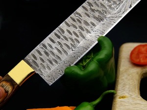 Handmade Chef <b>set</b> in Damascus steel in wooden handle with leather sheath - Product Image 3