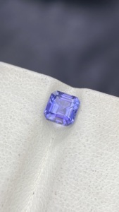Certified Natural Unheated Bio Color <b>Mermaid</b> Tanzanite Square Asscher Cut Stone Natural Zoisite 1.27 Carat Loupe Clean - Product Image 3